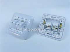 Ethernet wall Network outlet compatible with 2 port keystone jack CAT 6 UTP 8P8C