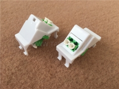 Plastic insert with LC APC duplex coupler for ethernet wall Network outlet