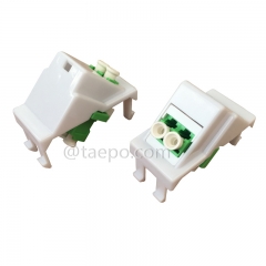 Plastic insert with LC APC duplex coupler for ethernet wall Network outlet