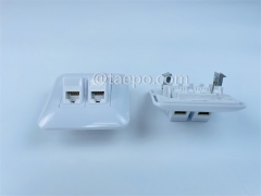 Ethernet wall Network outlet compatible with 2 port keystone jack CAT 6 UTP 8P8C