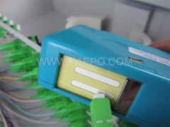 Fiber optic connector cassette tape head cleaner