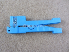 Horizontal and longitudinal Cable stripping tool for coaxial fiber and flexiable power cable