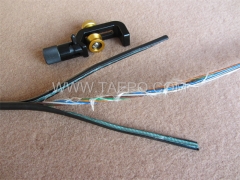 Fiber cable sheath longitudinal and horizontal cutter