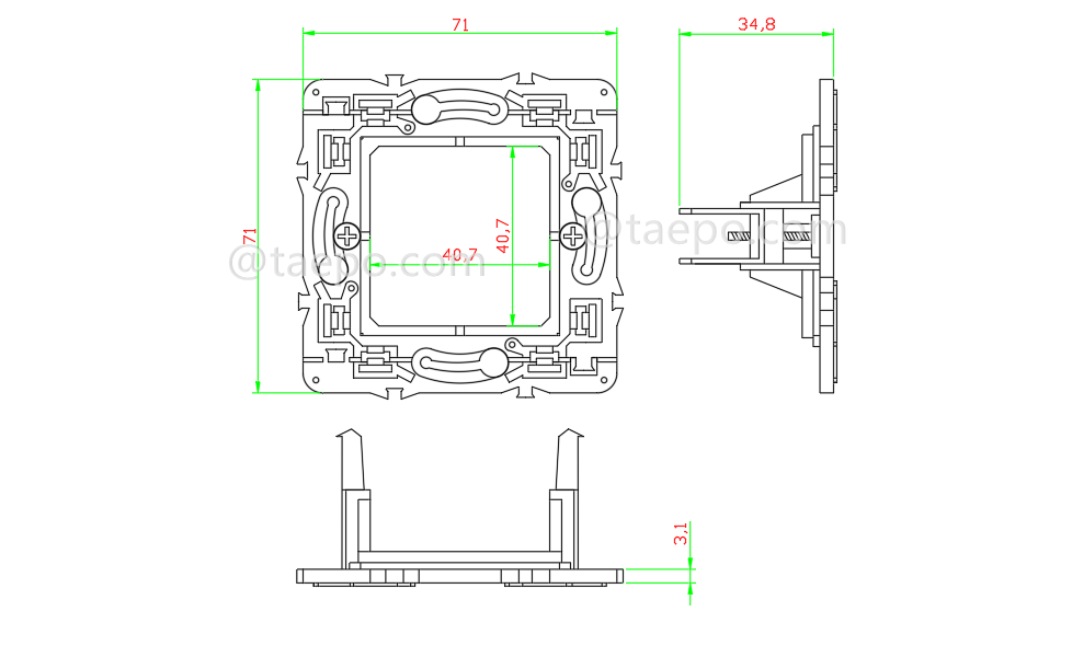 Schematic Diagrams for 80 French style Faceplate metal bracket