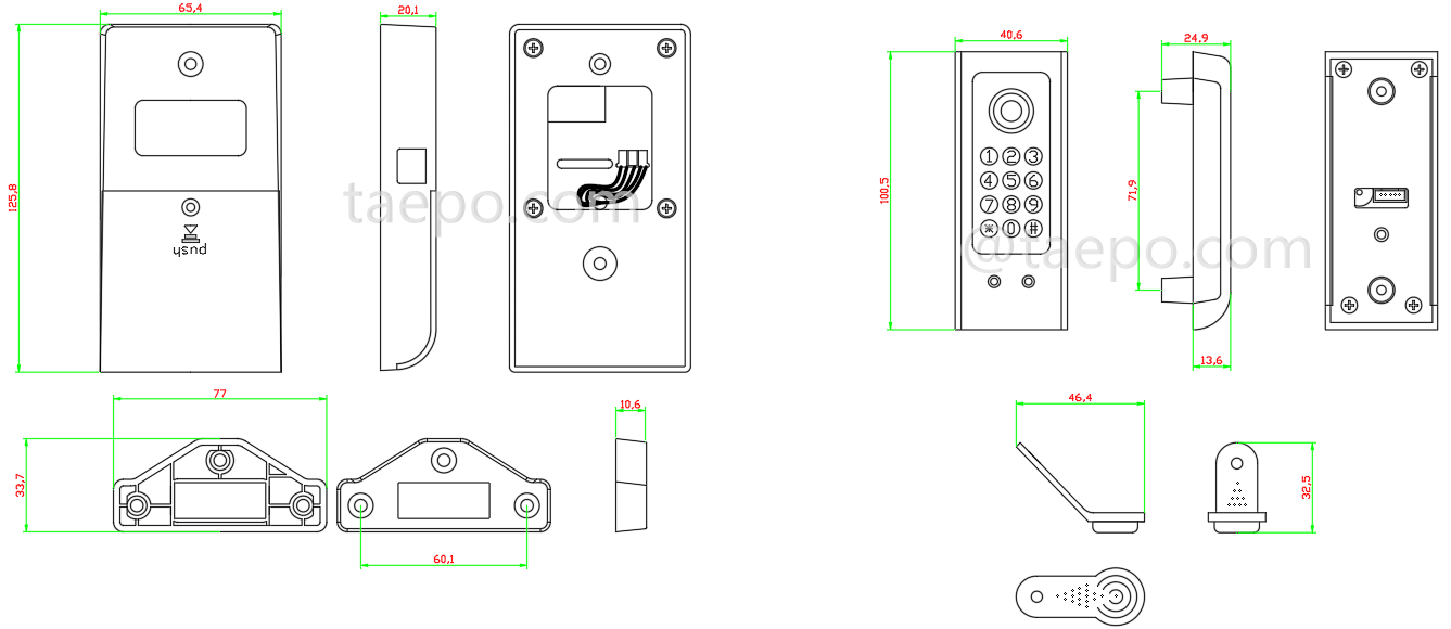 Schematic Diagrams for Digital cabinet lock with 2pcs IB card