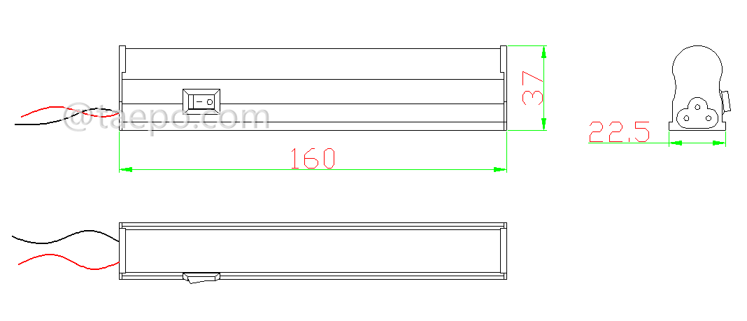 Schematic Diagrams for 7W 20-80VDC plastic base LED T5 tube light lamp with switch