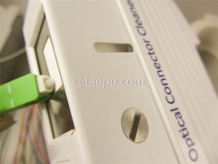 Fiber optic connector cassette tape cleaner pen