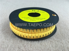 500pcs/roll EC-J nunmber tube flat Cable wire marker for cable diameter 3.5-7.0mm