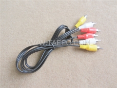 RCA cable with 3 RCA male connector to 3 RCA male connector