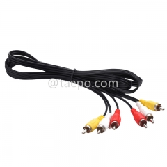 RCA cable with 3 RCA male connector to 3 RCA male connector