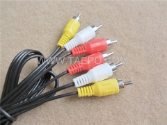 RCA cable with 3 RCA male connector to 3 RCA male connector