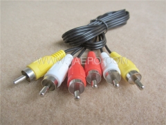 RCA cable with 3 RCA male connector to 3 RCA male connector