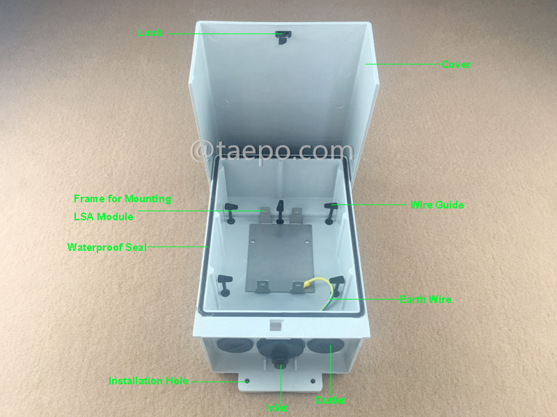 Illustration pictures for  Outdoor 20 pairs connection box 1B 11 for LSA module with lock