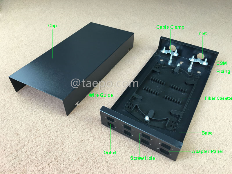 Illustration pictures for Fiber termination box (FTB), indoor, SC, 8 fibers, cold rolling steel housing with powder coating