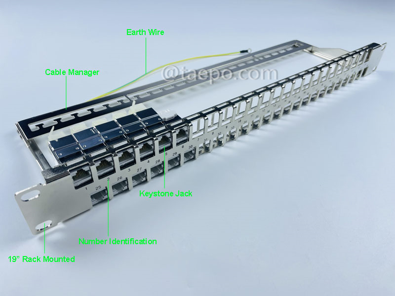 Illustration pictures for 48-port patch panel, blank, for STP keystone jack, 19