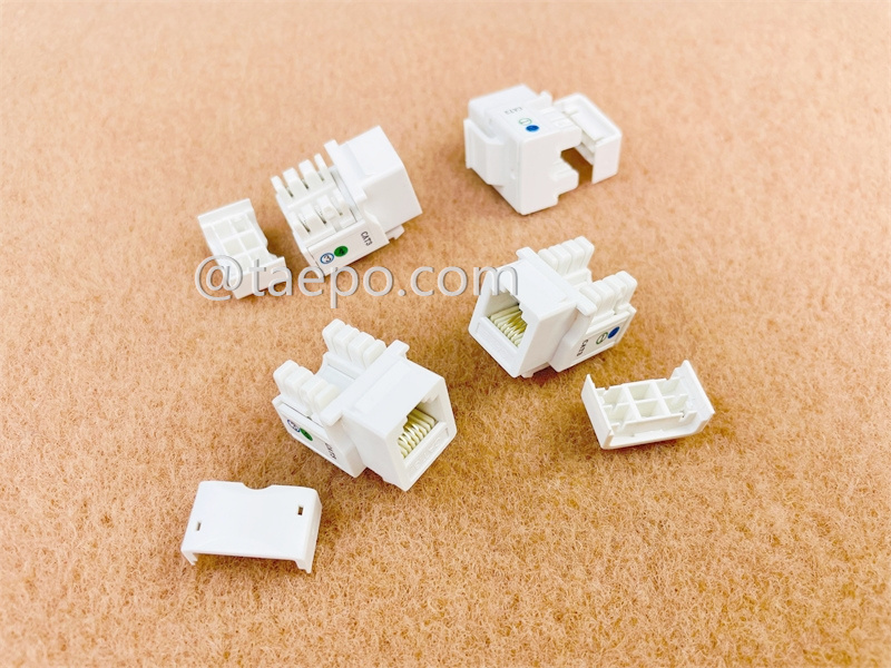 Keystone jack, CAT3, 6P4C, 90 degree, AP style