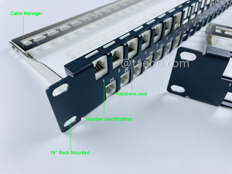 Illustration pictures for 48-port patch panel, blank, for UTP keystone jack, 19