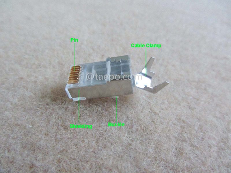 Illustration pictures for Modular plug, CAT7, RJ45, 8P8C, STP