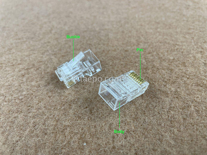 Illustration pictures for Modular plug, CAT6A, RJ45, 8P8C, UTP