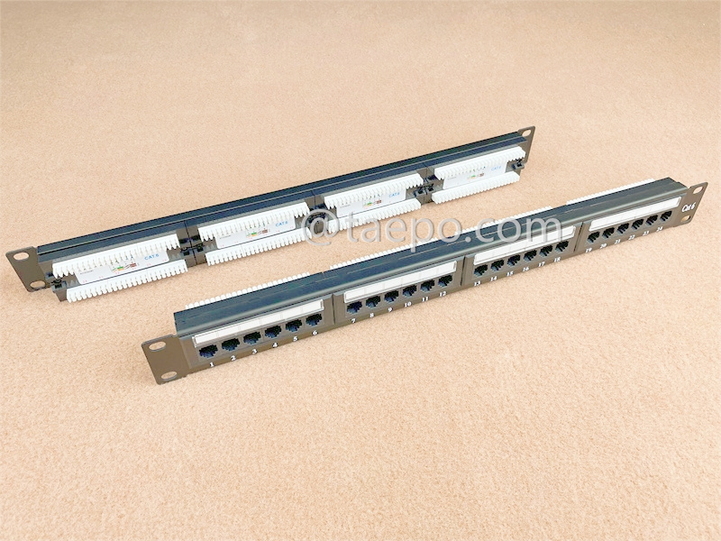 24-port patch panel, CAT6, RJ45, UTP, 19