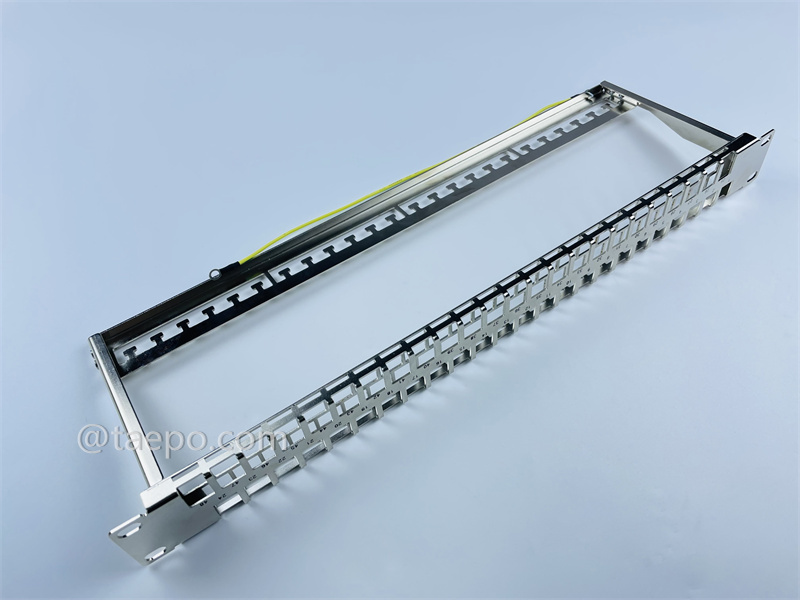 48-port patch panel, blank, for STP keystone jack, 19