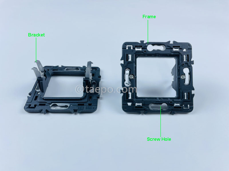 Illustration pictures for Faceplate metal bracket, 80x80mm, French style