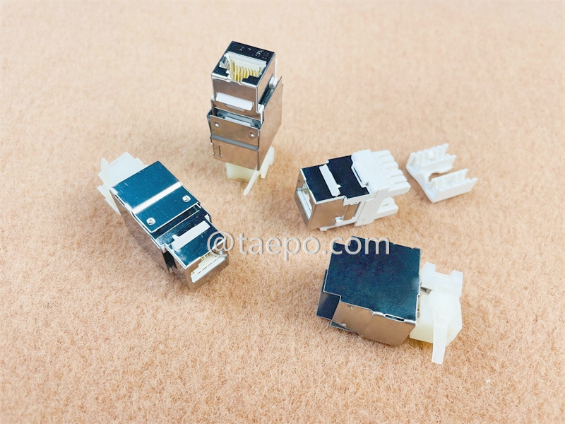 Keystone jack, CAT5E, STP, 8P8C, 180 degree, AP style