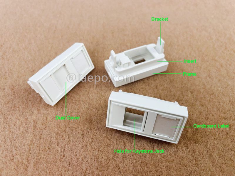 Illustration pictures for 1-port faceplate insert, 22.5x45mm, French style
