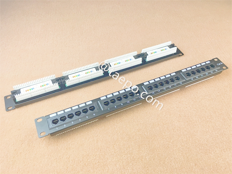 24-port patch panel, CAT5E, RJ45, UTP, 19