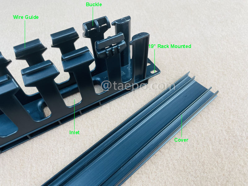 Illustration pictures for Plastic cable manager, 13 fingers, 1U