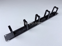 Metal cable manager, 5 plastic rings, 1U, with brush