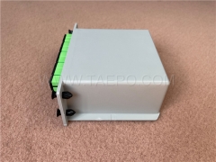 Fiber optic splitter, PLC, casette type, G657A, 1x16, 0.9mm loose tube, with SC/APC connector
