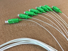 Fiber optic splitter, PLC, steel tube, G657A, 1x8, 0.9mm loose tube, 1m, with SC/APC connector