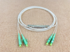 Fiber optic splitter, PLC, steel tube, G657A, 2x2, 0.9mm loose tube, 1m, with LC/APC connector