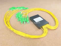 Fiber optic splitter, PLC, plastic case, G657A, 1x32, 2mm loose tube, 1m, with SC/APC connector