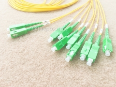 Fiber optic splitter, PLC, plastic case, G657A, 2x8, 2mm loose tube, 1m, with SC/APC connector