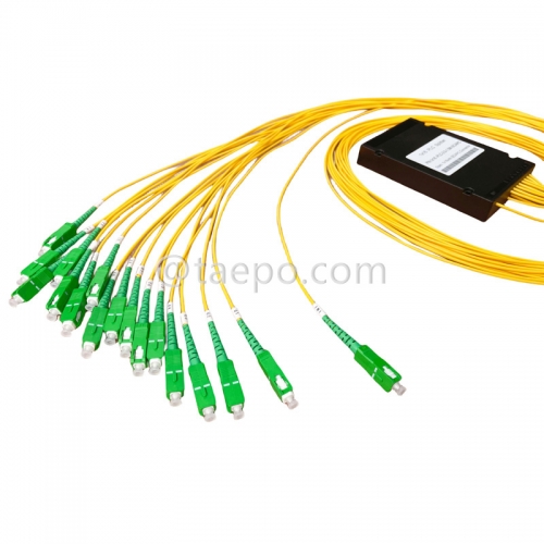 Fiber optic splitter, PLC, plastic case, G657A, 1x16, 2mm loose tube, 1m, with SC/APC connector