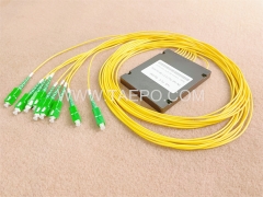 Fiber optic splitter, PLC, plastic case, G657A, 1x8, 2mm loose tube, 1m, with SC/APC connector