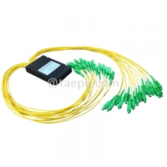 Fiber optic splitter, PLC, plastic case, G657A, 1x32, 2mm loose tube, 1m, with SC/APC connector