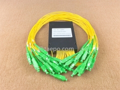 Fiber optic splitter, PLC, plastic case, G657A, 1x32, 2mm loose tube, 1m, with SC/APC connector